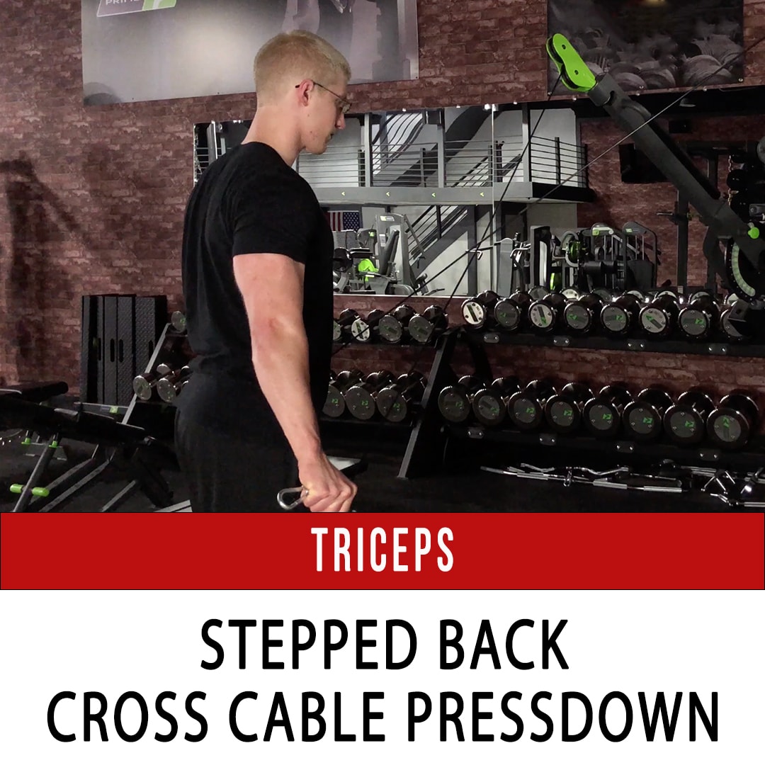 Tricep Stepped Back Cross Cable Extension