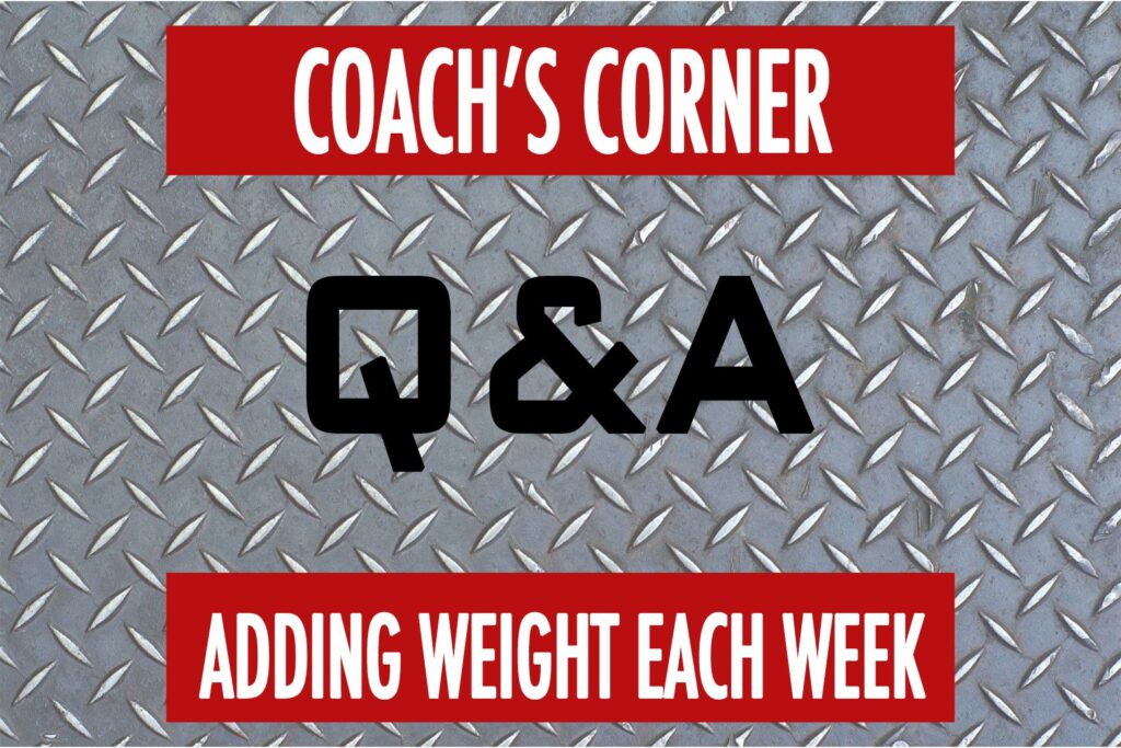 Coaches Corner Q&A: Weekly Workout Progression